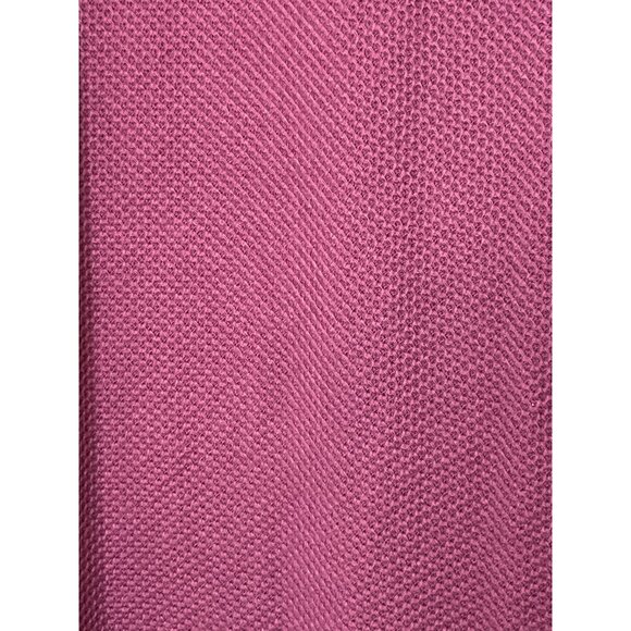 Talbots Knit Bateau Neck Dress Waffle Knit Long‎ Sleeve Red Burgundy Cotton M - Picture 4 of 8